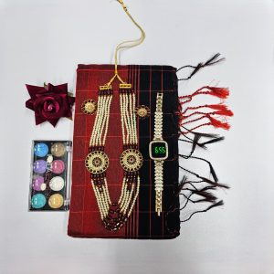 sharee + watches + neckless set + make up box + flowers combo
