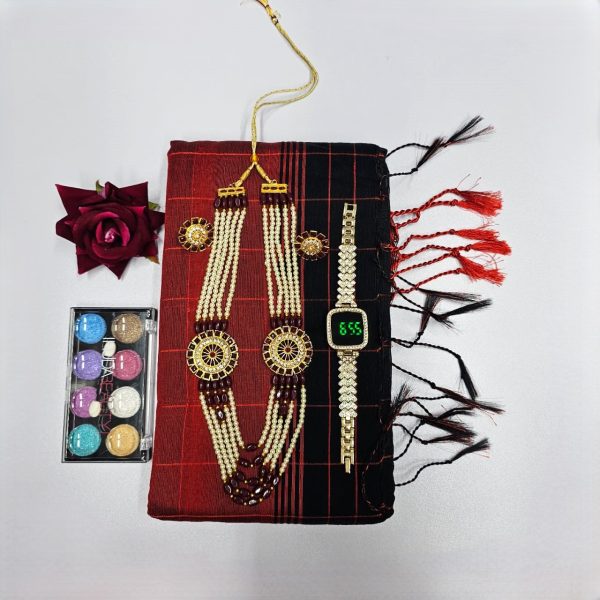 sharee + watches + neckless set + make up box + flowers combo