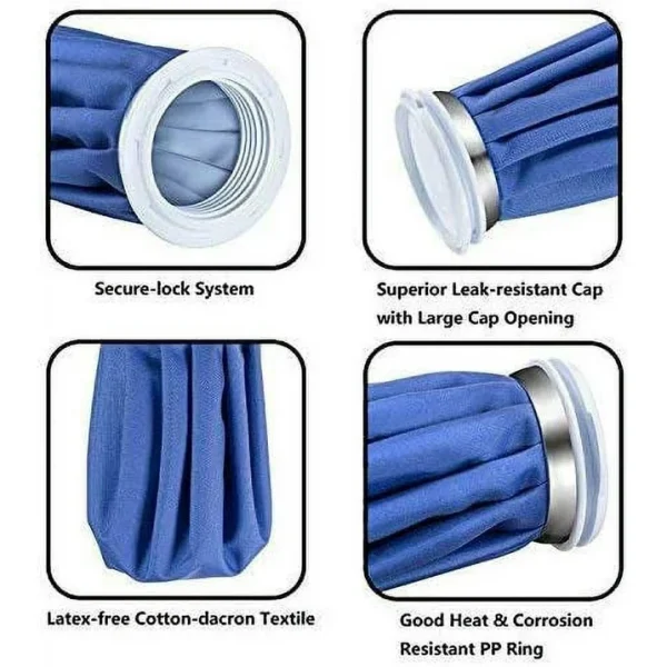 ice bag, hot & cold therapy reusable for injuries pain relief, 9 inch, royal blue