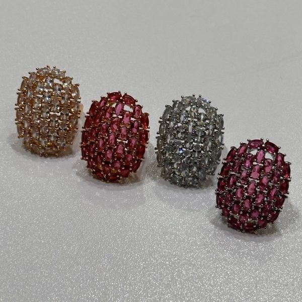 luxury crystal cluster cocktail ring