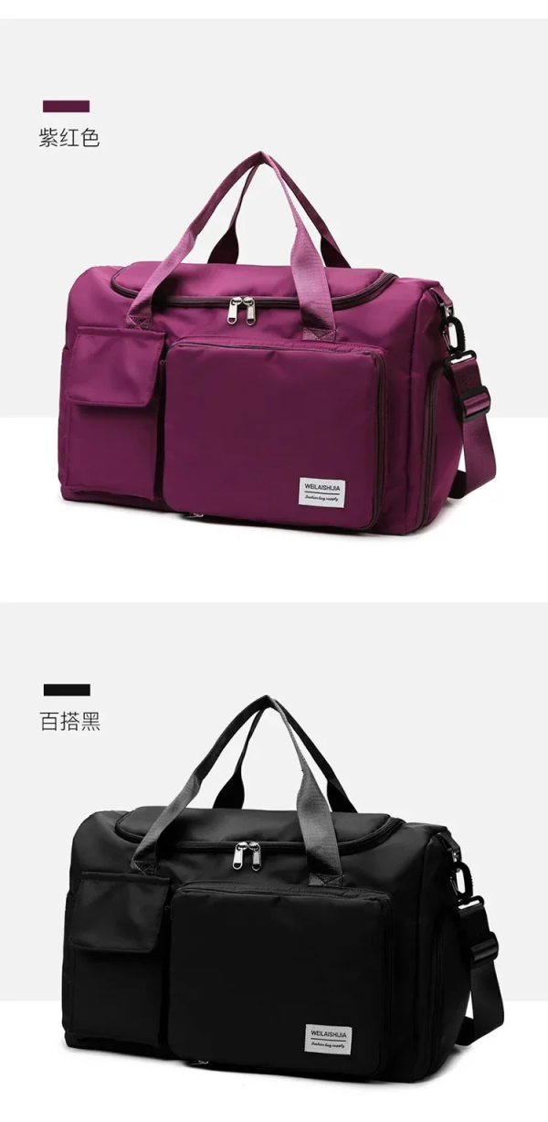 fashionable large capacity travel & gym bag black