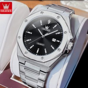 olevs 3613 luxury business watch for man sport stainless steel men watch luminous date watches quartz clock reloj