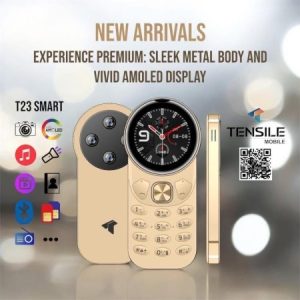 tensile sleek metal body and amoled display ( golden )