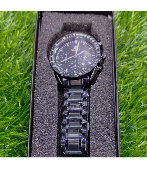 butter fly lock olevs watch for mens (black dial)
