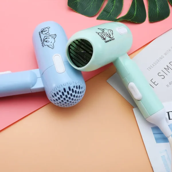 2024 cartoon fashion hair dryer for children/students/dormitories/travel portable foldable 2 speed home hair dryer