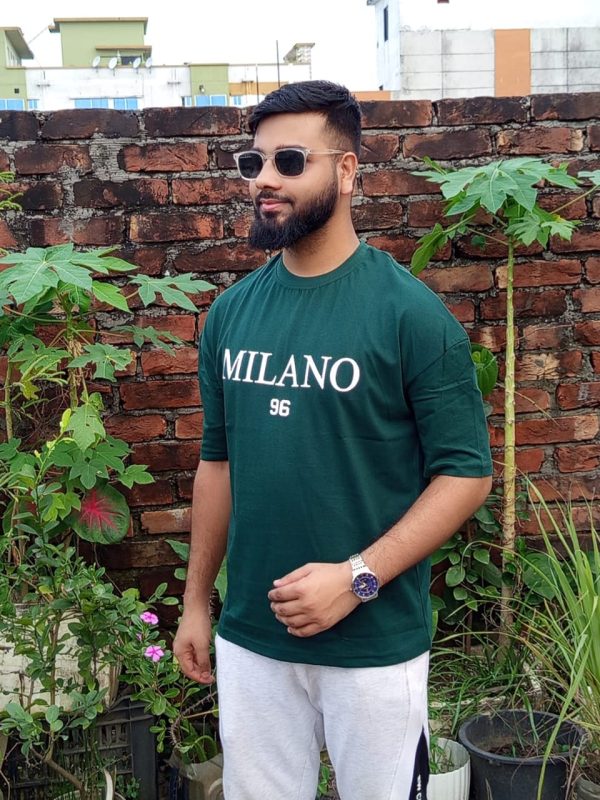men's stylish drop shoulder milano green