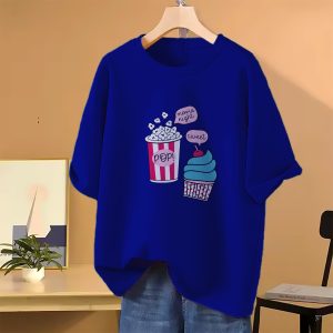 drop shoulder t shirt for women (blue)