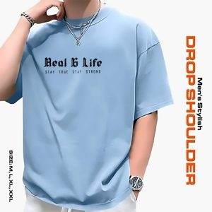 men's stylish drop shoulder sky blue