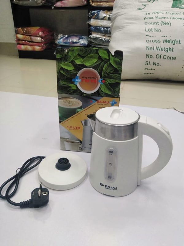 bajaj majesty new 1 litre cordless kettle (white)