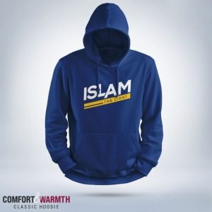 "islam the light" islamic hoodie (royal blue)
