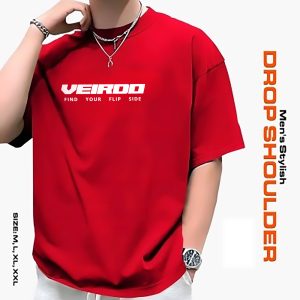 men's stylish drop shoulder red