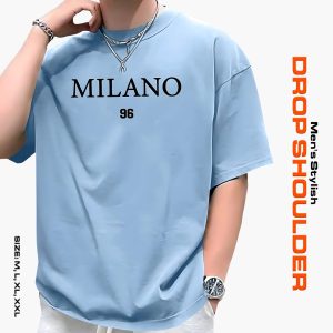 men's stylish drop shoulder milano blue