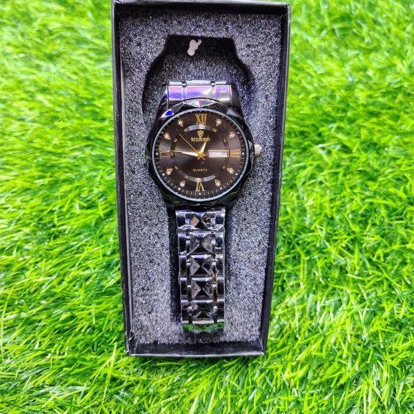 binbond 2521 luxury brand luminous quartz watch for men (full black)