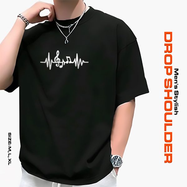 men's stylish drop shoulder black