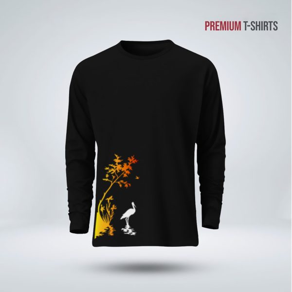 men's full sleeve (heron bird) t shirt