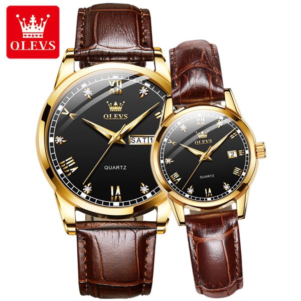 olevs 6896 luxury simple and modern watch (black)