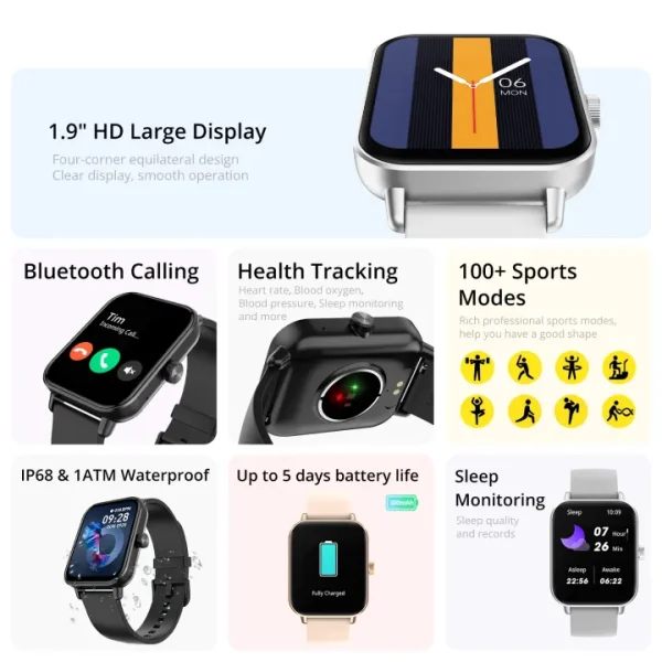 colmi p81 voice calling smart watch ultra, bluetooth smartwatch men women
