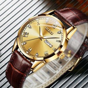 olevs 6896 luxury simple and modern watch (golden)