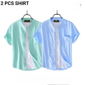 fashionable casual half sleeve shirt for men ( sky+ paste)