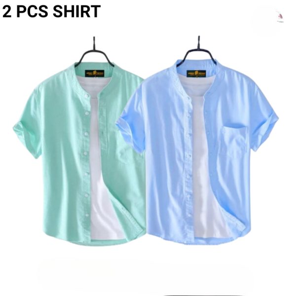 fashionable casual half sleeve shirt for men ( sky+ paste)