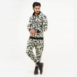men's winter hoodie & trouser(black & meroon) full set