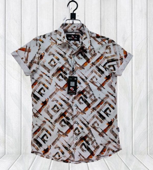 luxury popcorn half sleeve print shirt shy looks