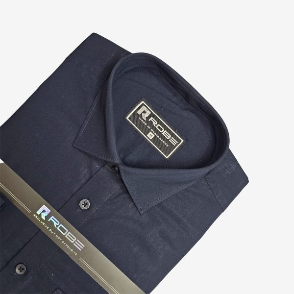 cotton exclusive formal shirt (navy blue)