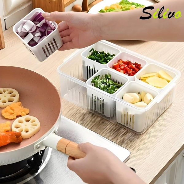 6 grid fridge storage box