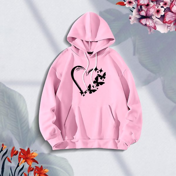 premium comfortable (love butterflies) ladies winter hoodie