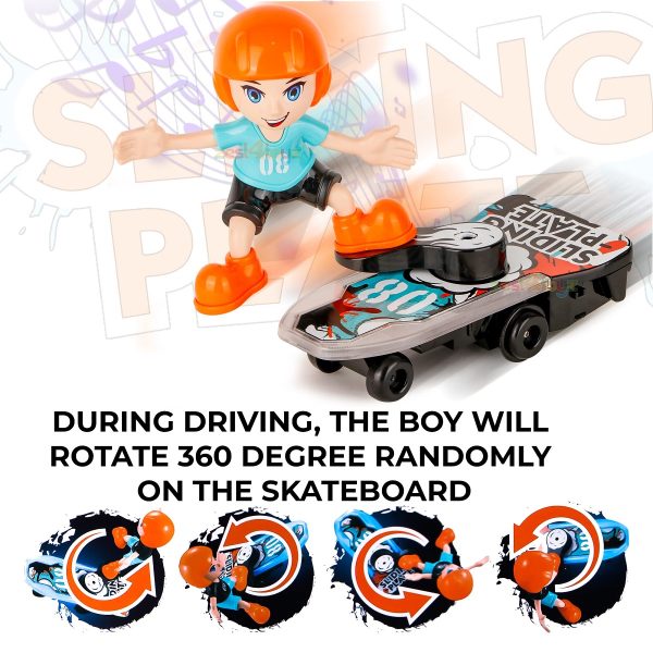 sliding plate electronic stunt skateboard boy with music & light effect (multicolor)
