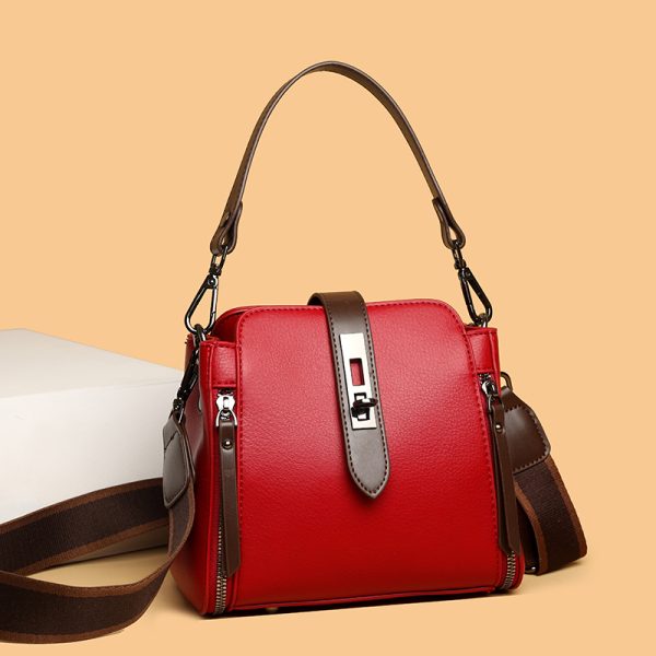 high quality messenger bags for women luxury crossbody shoulder bags female(red)