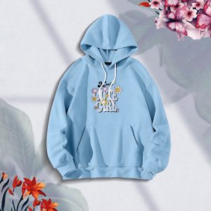 premium comfortable stylish (cute girl sky blue) ladies winter hoodie