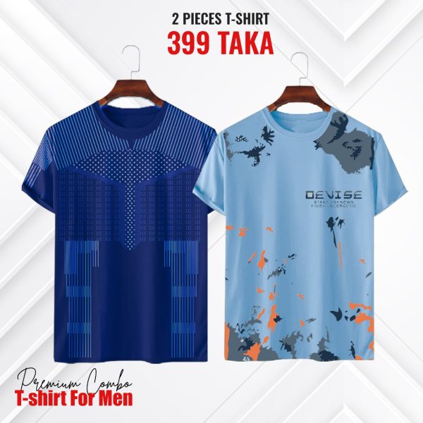 2 pis combo half sleeve mesh t shirt for men