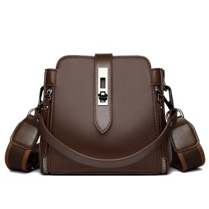high quality messenger bags for women luxury crossbody shoulder bags female(coffee)