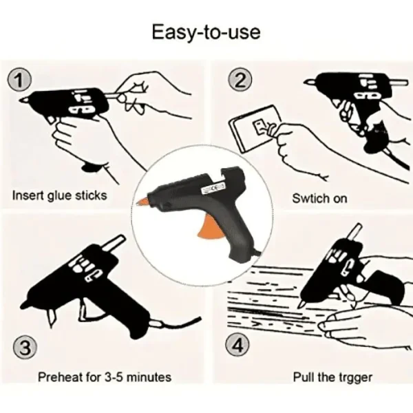 hot melt glue gun kit for quick repairs with free 02 glue sticks