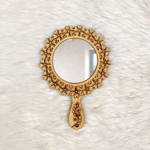 portable attractive design mini wooden mirror