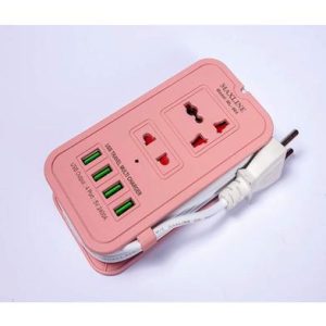 maxline ml 604 4 usb ports 2 sockets travel multi charger and extension socket with 6 feet cable