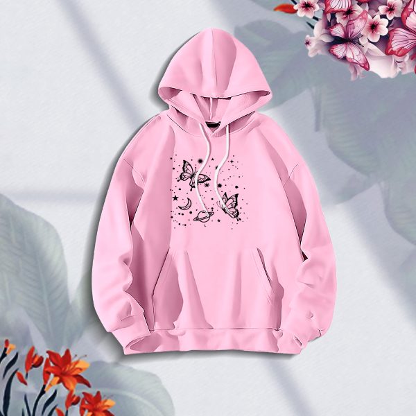 premium comfortable (butterflies globe) ladies winter hoodie
