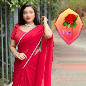 𝐅𝐫𝐞𝐞 𝐑𝐨𝐬𝐞 𝐅𝐥𝐨𝐰𝐞𝐫 main materials georgate stone saree