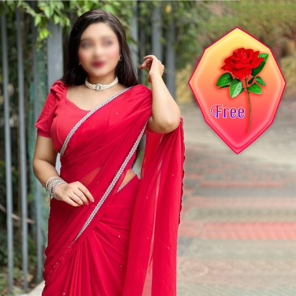 𝐅𝐫𝐞𝐞 𝐑𝐨𝐬𝐞 𝐅𝐥𝐨𝐰𝐞𝐫 main materials georgate stone saree