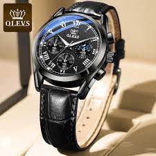 fashionable glass quartz analog men's watch