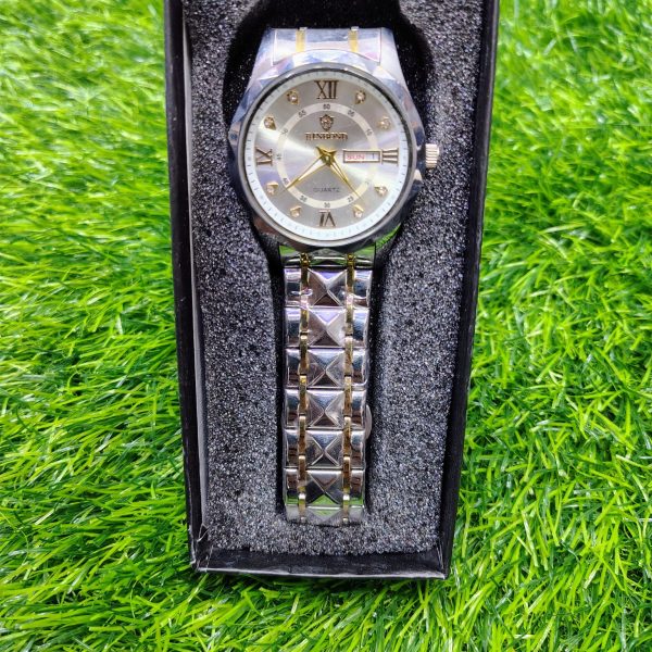 binbond 2521 luxury brand luminous quartz watch for men (silver)