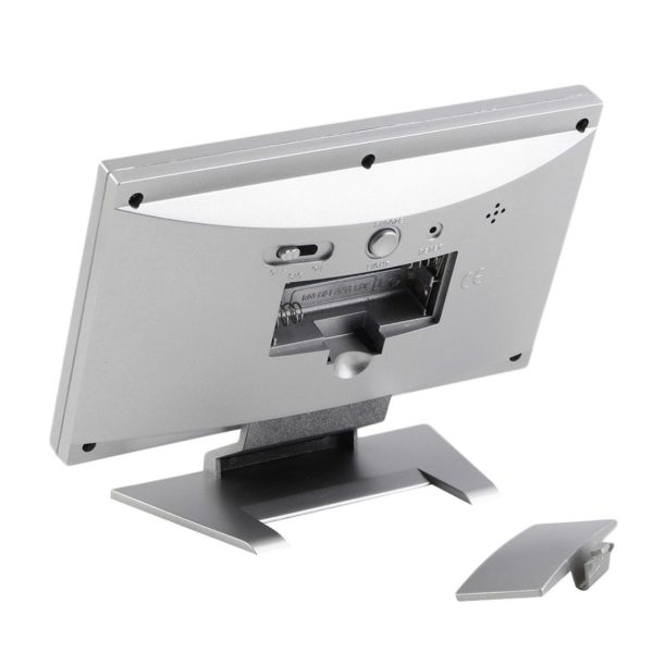 digital lcd clock with calendar, temperature sensor, alarm for table and study desk