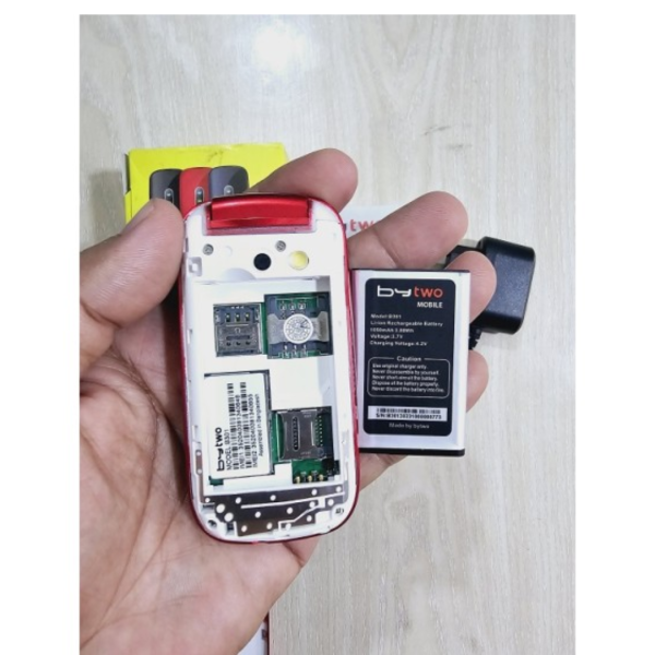 bytwo 301 folding phone dual sim red 