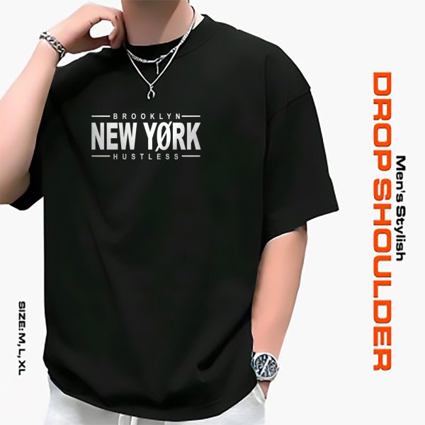 men's stylish drop shoulder black