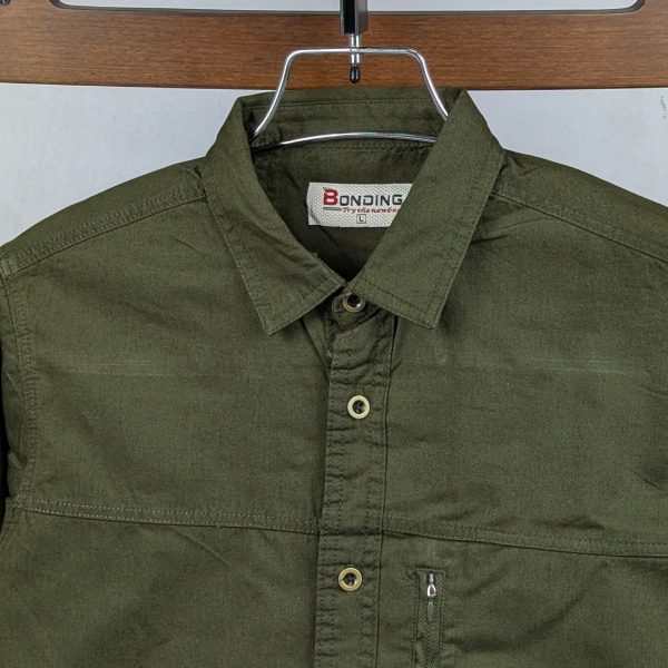 kaiser cotton stylish full sleeve shirt (oliv)