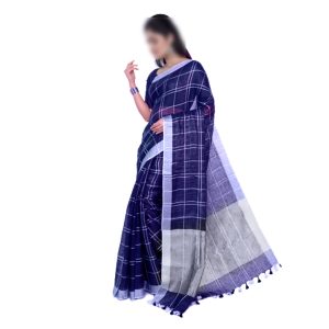 maroon& blue halfsilk saree for women