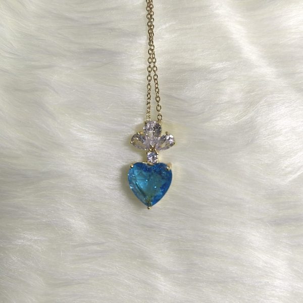colorful sky heart pendant titanium steel necklace female korean version