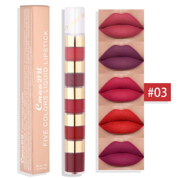 cmaadu 5 in 1 matte liquid lipstick set
