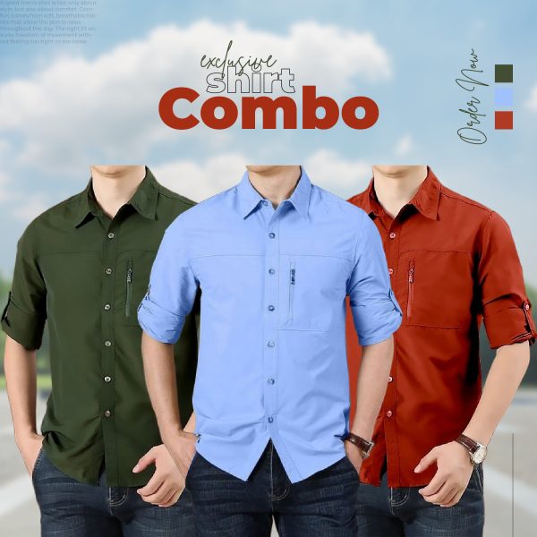 exclusive 3 piece stylish shirt combo pack